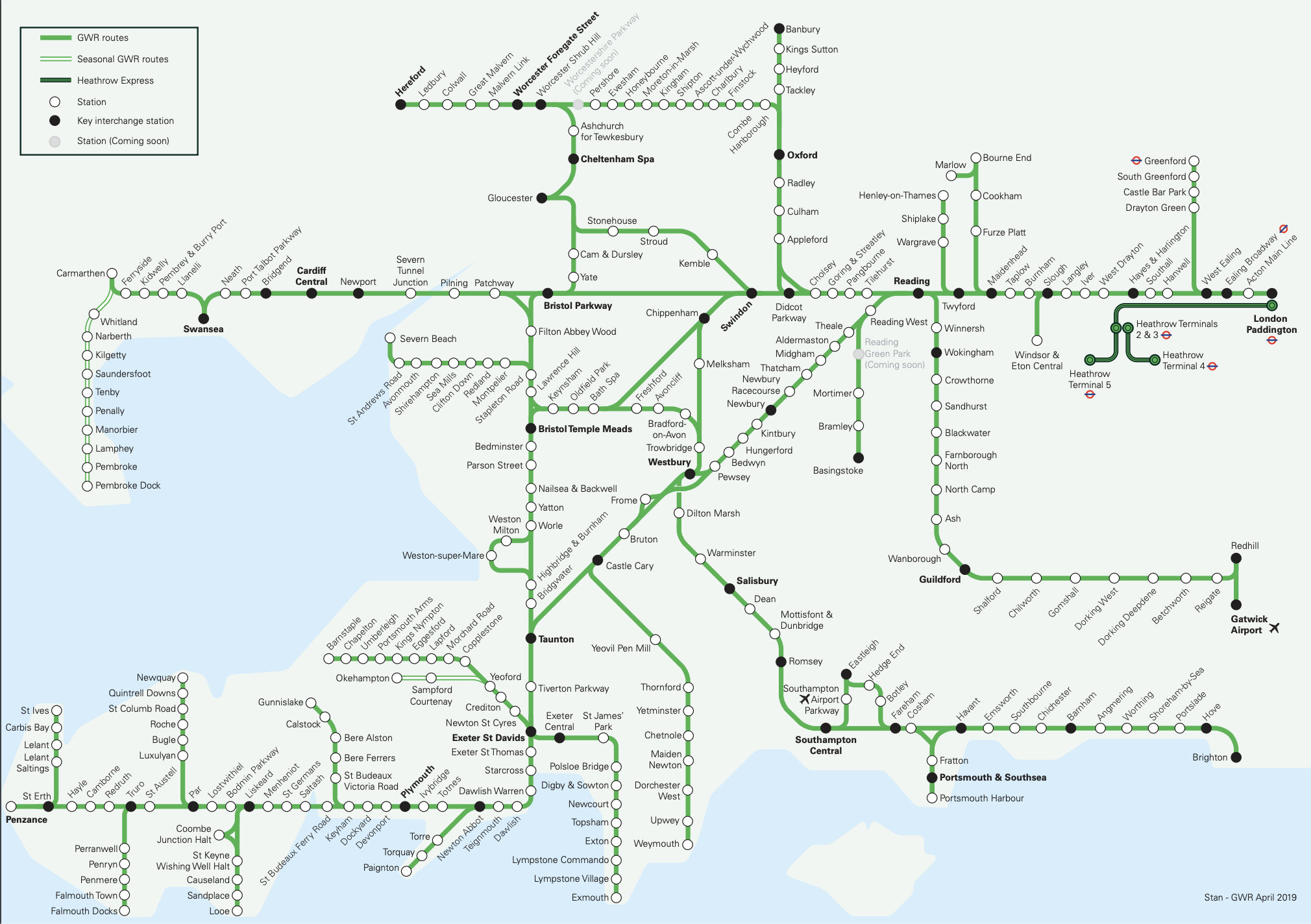 Great Western Train Rail Maps